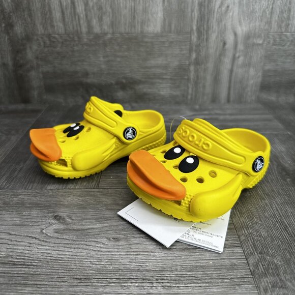 CROCS Infant size 2/3 Littles IAM Rubber Ducky Yellow Clogs - Picture 3 of 9